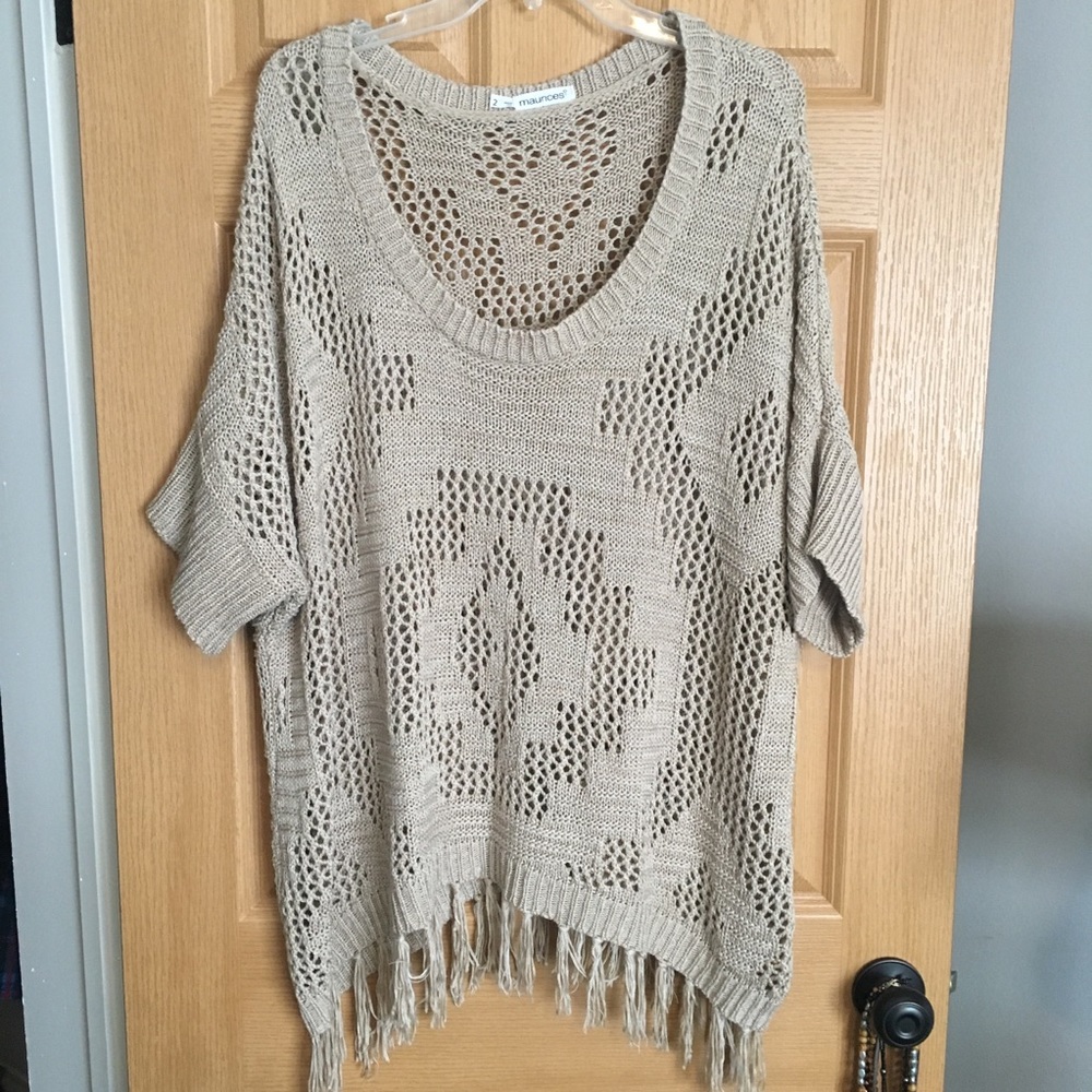 Maurice’s Crochet/Fringe Sweater